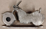 Vintage Spoontiques Pewter Motorcycle Desk Clock Figurine Quartz  Collectible