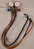 Robinair HVAC Manifold Gauge Set 2-Valve Brass R12 R22 R502 w/ Hoses USA Case