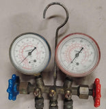 Robinair HVAC Manifold Gauge Set 2-Valve Brass R12 R22 R502 w/ Hoses USA Case