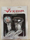 New Vizor Lights Chrome Bullet Motorcycle LED Turn Signals Red Lens Pair 12V