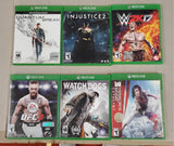 Xbox One Game Lot Bundle - UFC 3, WWE 2K17, Injustice 2, Watch Dogs - Tested