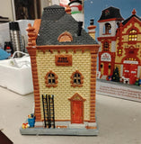 2013 Carole Towne Fire Department Engine House Christmas Village Lighted Porcela