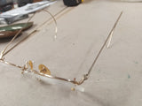 Vtg 1930s Rimless Eyeglasses 1/10 12K GF Gold Filled Hexagon Frame Numont AO