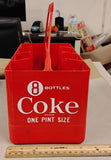 Vintage Coca-Cola Red Plastic 8 Bottle Carrier One Pint Size Coke Crate Holder