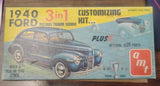 AMT 1939 1940 Ford Coupe Model Kit Box Only 1/25 3in1 Vintage Damaged