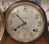 Ingraham Duplex Wall Clock Vintage 1940s Wind Up Brass Dial Not Working