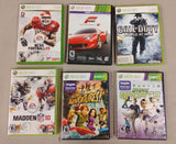 Xbox 360 Game Lot Tested Working Madden 10 NCAA 09 Kinect Sports Forza COD