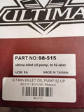 Ultima 98-515 Billet Oil Pump Harley Evolution 1992-1999 Replaces OEM 26050-92