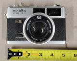 Vintage 1960s Minolta Hi-Matic E 35mm Rangefinder Camera + Original Case Parts