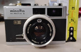 Vintage 1960s Minolta Hi-Matic E 35mm Rangefinder Camera + Original Case Parts