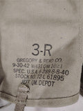 WWII US Army Canvas Leggings Gaiters Gregory & Read Co 1940 Size 3R Pair