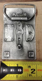 Vintage Budweiser Beer Label Belt Buckle Pewter Tone Anheuser Busch 1987