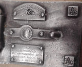 Vintage Budweiser Beer Label Belt Buckle Pewter Tone Anheuser Busch 1987