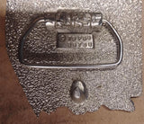 Vintage 1979 PSS Arizona Shape Pewter Belt Buckle Cactus Turquoise