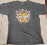 Vtg Harley Davidson San Jose CA Holoubek Shirt L Eagle Flame Biker Made USA 90s