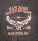 Vtg Harley Davidson San Jose CA Holoubek Shirt L Eagle Flame Biker Made USA 90s