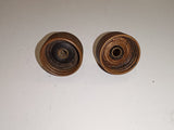 2 Antique Lunkenheimer Glass Engine Oilers Embossed Bottles Brass Tops