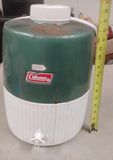 Vintage Coleman Green White Water Jug Cooler Camping Picnic Thermos