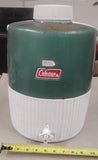 Vintage Coleman Green White Water Jug Cooler Camping Picnic Thermos