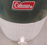 Vintage Coleman Green White Water Jug Cooler Camping Picnic Thermos