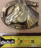 Vintage Horse Head Horseshoe Belt Buckle MBCT Western Made USA