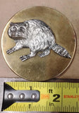 Vintage Raccoon Belt Buckle Brass Silver Tone Woodland Wildlife