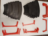 Vintage Eldon 1/32 Slot Car Track Lot - 50+ Pcs, Monza Banked Curves, Car Bodies
