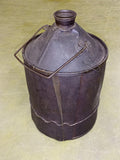 Antique 1 Gallon Wood-Jacketed Oil Can - Primitive Wrapped Kerosene Jug 1800'S