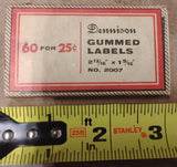 Vintage Dennison Gummed Labels No 2007 Red Border Blank Paper Ephemera 60 Count