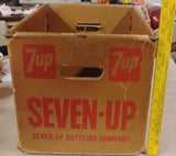 Vintage 1974 7Up Soda Crate Heavy Waxed Cardboard Bottle Carrier Case Mead 7-Up