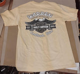 VTG Harley Davidson Shirt M Warren Cortland Ohio Yellow Biker T-Shirt 2000s USA