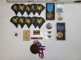 Vintage US Military Memorabilia Lot - Army Medals, UN Peacekeeping, WWII Ribbons
