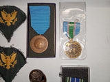 Vintage US Military Memorabilia Lot - Army Medals, UN Peacekeeping, WWII Ribbons