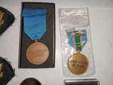 Vintage US Military Memorabilia Lot - Army Medals, UN Peacekeeping, WWII Ribbons