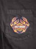 Vtg 2007 Harley Davidson T Shirt Barnett El Paso Texas Pocket Flame Men XL Black