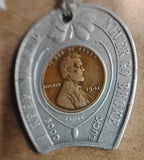 Vtg 1941 Duquesne Pilsener Beer Encased Lucky Penny Good Luck Horseshoe Token