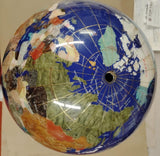 As-Is Lapis Gemstone World Globe 13" Tabletop - Cracked Coating Restoration