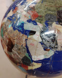 As-Is Lapis Gemstone World Globe 13" Tabletop - Cracked Coating Restoration