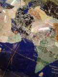 As-Is Lapis Gemstone World Globe 13" Tabletop - Cracked Coating Restoration