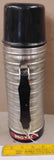 Vintage Uno Vac Aluminum Thermos Bottle Black Cup Union MFG Meriden CT