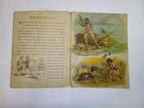 Antique 1900 Father Tuck Robinson Crusoe Untearable Linen Childrens Book As-Is