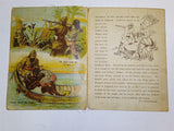 Antique 1900 Father Tuck Robinson Crusoe Untearable Linen Childrens Book As-Is