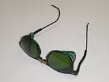 Mid-Century Willson Safety Goggles, Green Glass Lens w/ Side Shields, Steampunk