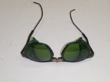 Mid-Century Willson Safety Goggles, Green Glass Lens w/ Side Shields, Steampunk