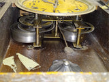 Antique Sessions Pressed Oak Gingerbread Clock Gold Stencil Butterfly Glass