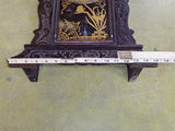 Antique Sessions Pressed Oak Gingerbread Clock Gold Stencil Butterfly Glass