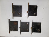 Antique Cast Iron Interior Mortise Lock Box 5.25" Faceplate Skeleton Key Salvage