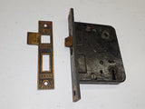 Antique Corbin 1250 Entry Mortise Lock Box with Ornate Brass Strike Plate