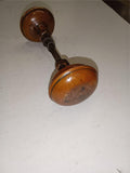 Antique Brass Doorknob Set 3 Hole Threaded Spindle Early 1900's