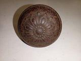 Antique Victorian Medallion Floral Rosette Eastlake 1890s Steel Doorknobs
